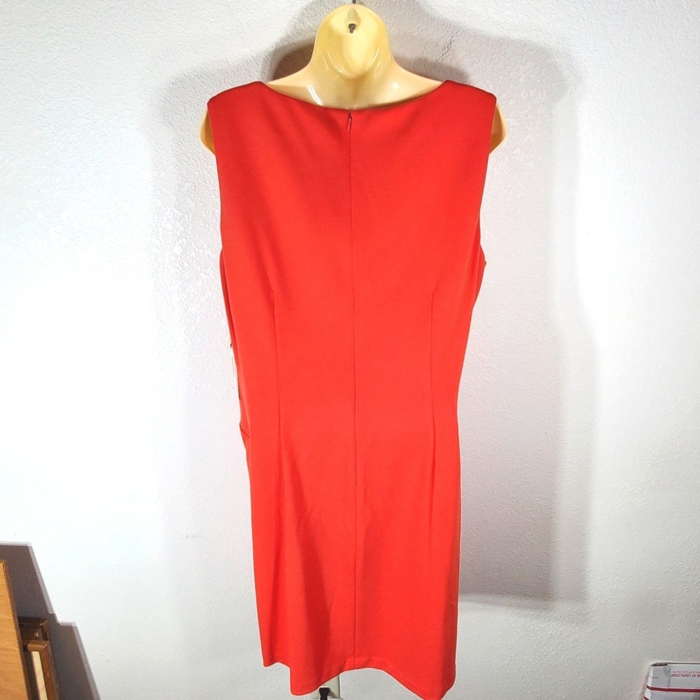 Ivanka Trump Size 16 Orange Starburst Sleeveless Sheath Dress NWT - Picture 10 of 12